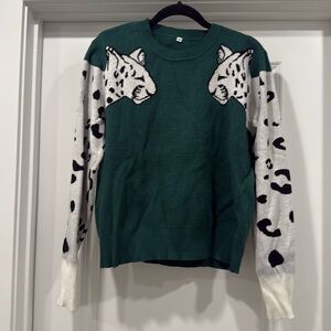 Leopard Sleeve Sweater